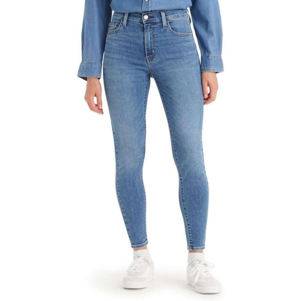 Women's High Rise Skinny Jeans Cotton Blend Zipper Closure Slim Fit